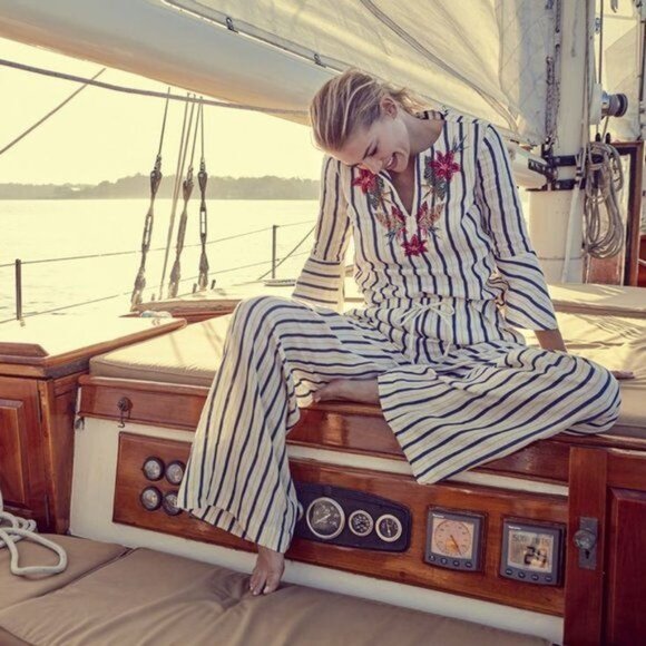 Brooks Brothers Embroidered Striped A Line Skirt - Picture 9 of 12